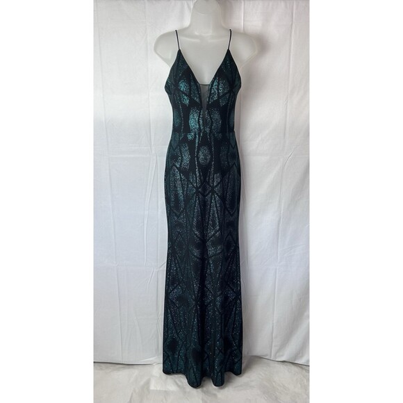 Betsy Adams Womens 6 Black Spaghetti String Green Sparkles‎ - Picture 1 of 10